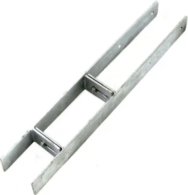Produktbild von H-Anker verstellbar 600x60x5 mm für Pfosten von 90-140 mm Pfostenanker
