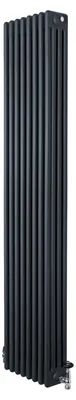 Produktbild von Röhrenheizkörper 4 Säulen mit TRV Chromventile – 1800mm x 380mm – Anthrazitgrau