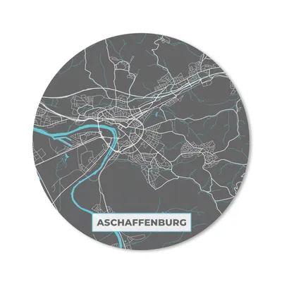 Produktbild von MuchoWow® Mauspad Mousepad Karte - Aschaffenburg - Blau - Stadtplan - Deutschland 40x40 cm - Mousepads - Maus Mat - Pad - Mausunterlage - Schreibtisch Accessoires