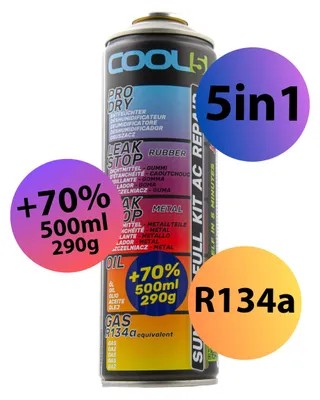 Produktbild von 5x Cool5 5-in-1 Klimaanlagen-Kältemittel-Set, R134a-Ersatz