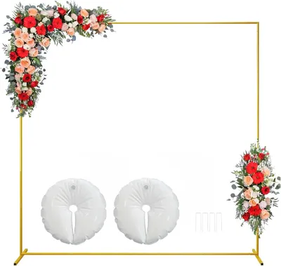Metall-Ballonbogen-Ständer 2x2 m, gold, für Feste