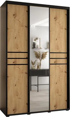 Produktbild von MEBLE KRYSPOL Davos 11 Schrank, drei Türen - 235,2x150x45 cm - Schwarz Artisan Schwarz