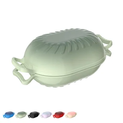 Produktbild von Gusseisentopf (4,7 l), bonbonförmig, inklusive Handschuhen und hitzebeständiger Unterlage, geeignet zum Backen in der Küche,Grün