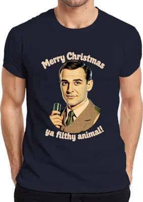 Produktbild von Merry Christmas ya filthy animal lustig Weihnachten Weihnachtsfilm Herren T-Shirt, Navy, S
