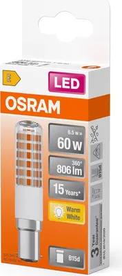 The image shows the packaging of an OSRAM LED light bulb.