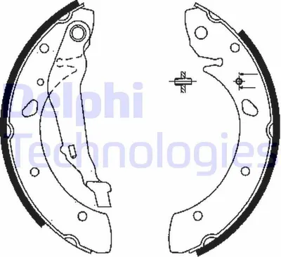 Produktbild von DELPHI Bremsbackensatz Trommelbremse Hinten für TOYOTA Avensis Kombi (T22) 229mm LS1843