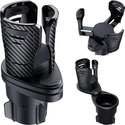 Obrázek produktu pro Otočný držák na nápoje 2 v 1 do auta, stabilní, 360°