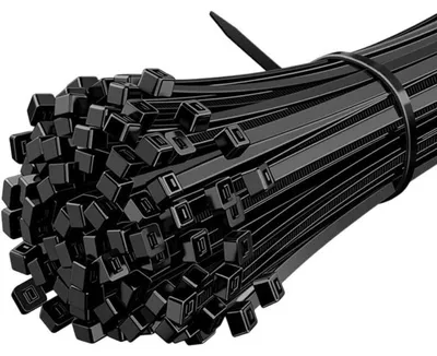 Obrázok produktu pre Čierne plastové stahovacie pásky, UV odolné, 100 kusov, 200x5 mm, nylonové, samozvieracie