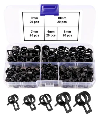 Imagen del producto de Juego de 100 abrazaderas para mangueras de 6/7/8/9/10 mm