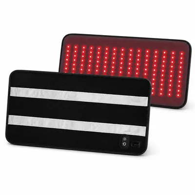 Produktbild von Rotlichttherapie Matte 150 LED, Infrarot Wärmematte 660nm 850nm, Wärmeauflage für Rücken & Schulter, 5 Temperaturstufen, für Zuhause