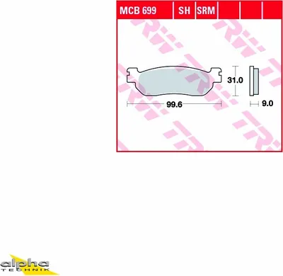 Immagine prodotto di Set pastiglie freno TRW MCB699 X-Max 250 SG16 Jupiter 150 JC Skyliner 250 SG02