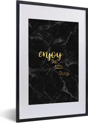 Produktbild von MuchoWow® Gerahmtes Poster Zitate - Sprichwörter - Gold - Marmor 40x60 cm - Poster mit Schwarzem Bilderrahmen Wandposter Rahmen Foto Bilder - Poster in Rahmen