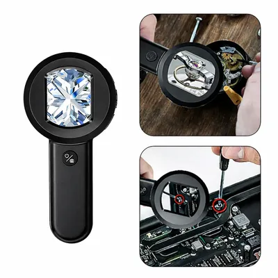 Produktbild von Digitale Lupe,Tragbares Digital-Mikroskop für Kinder,mit 2" IPS-Bildschirm,100x Vergrößerung,16MP HD Kamera,UV-Licht & Weißlicht-LED,USB-Anschluss für PC, Wiederaufladbar