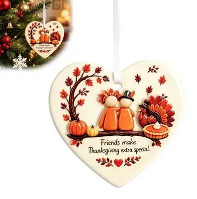Meer-Glas-Ornament Herzform Thanksgiving 7,3x8 cm