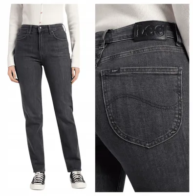 Immagine prodotto di Lee | Pantaloni jeans a vita alta, modello "Straight Fit", colore grigio, taglia donna W28 L31