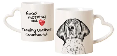 Immagine prodotto di Treeing Walker Coonhound - Tazza con cane, graziosa tazza con manico a forma di cuore, regalo universale del marchio Art-Dog