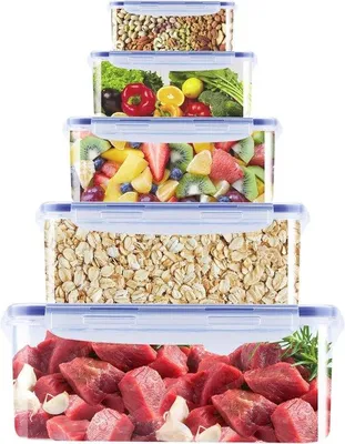 Image de Boîtes réfrigérantes rectangulaires, adaptées au micro-ondes et au lave-vaisselle, pour les enfants ou la cuisine