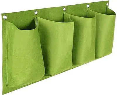 Produktbild von Horizontal Grow Bag 4 Textil-Wandtöpfe grün 1er-Pack