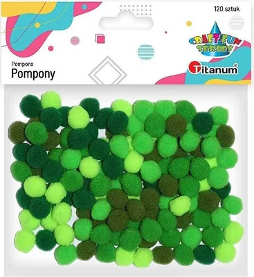Zdjęcie produktu dla Pompony poliestrowe 10mm zielone 120szt.