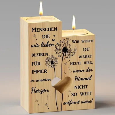 Produktbild von Trauergeschenk: Herzförmiger Kerzenhalter für Verstorbene