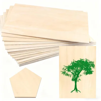 12 A4 Holzplatten 300x200x3 mm, unbehandelt, für DIY-Basteln