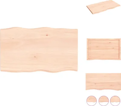 Produktbild von vidaXL Tischplatte 100x60x(2-4) cm Massivholz Unbehandelt Baumkante -  Tischplatten