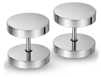 Produktbild von Ohrstecker mit Schraubverschluss Edelstahl 316L Silber 4–16 mm Fake Plug Tunnel - 10 mm