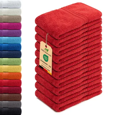 Produktbild von 10er-Set ARIZONA Handtuch-Serie von AR Line – 100% Baumwolle, 500 g/m², 10er-Set Gästetücher 30x50 cm, Rot