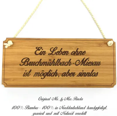 Produktbild von Mr. & Mrs. Panda Schild Bruchmühlbach-Miesau - Geschenk, wandtafel, Holzschild, Shabby, Landhaus, Türschild, Graviert, Geschenkidee, Wegweiser, Werbeschild