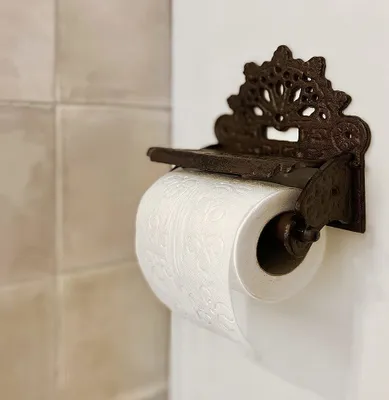 Zdjęcie produktu dla Uchwyt na papier toaletowy nostalgiczny żeliwny rustykalny styl antyczny brązowy