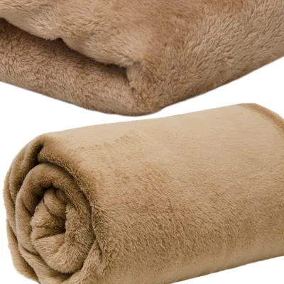 Productafbeelding van Microvezel deken 140x200 cm, zachte deken, knuffeldekentje, dagdekentje, woondeken, plaid, bruin