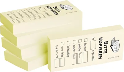 Produktbild von Haftnotizen 75 x 35 mm, gelb Bitte kopieren