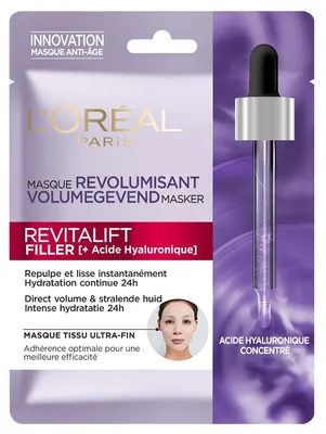 Productafbeelding van L'Oréal Paris Revitalift Filler Hyaluronzuur Tissues Masker (1 stuk)
