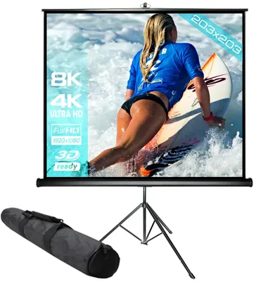 Produktbild von 1:1 Slenderline Beamer Stativleinwand inkl. Tasche 200 x 200 (194x194)cm