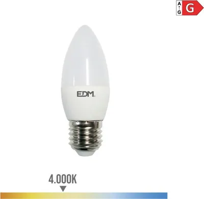 Image de Ampoule Led Bougie E27 Edm Lumière Du Jour 4000k économie D'énergie - Edm