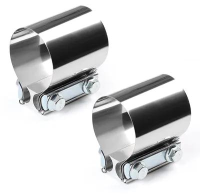 Imagen del producto de Juego de 2 abrazaderas dobles para tubo de escape de 60 mm de diámetro