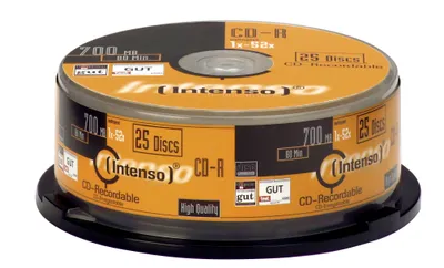 Obrázek produktu pro Intenso INT-1001124, 52x, CD-R, 120 mm, 700 MB, Vřeteno, 25 kusů