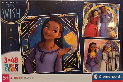 Obrázek produktu pro Clementoni 25310 - Disney - Wish - Supercolor Puzzle, 3 x 48 Teile