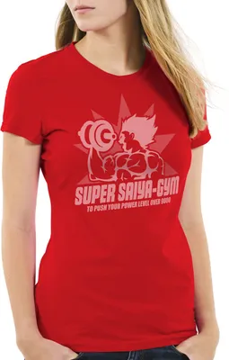 Produktbild von style3 Super Saiya Gym Damen T-Shirt turtle ball z songoku dragon, Farbe:Rot, Größe:M