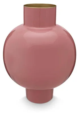 Metallvase groß, rund, 31,5 x 42 cm, rosa