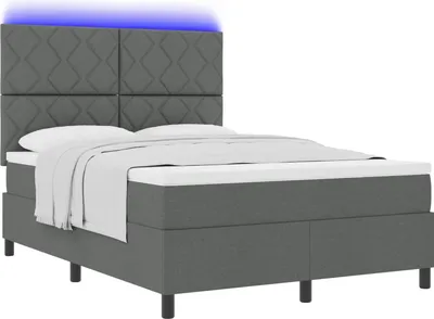 Immagine prodotto di vidaXL Letto a molle con materasso grigio scuro 160 x 200 cm in tessuto