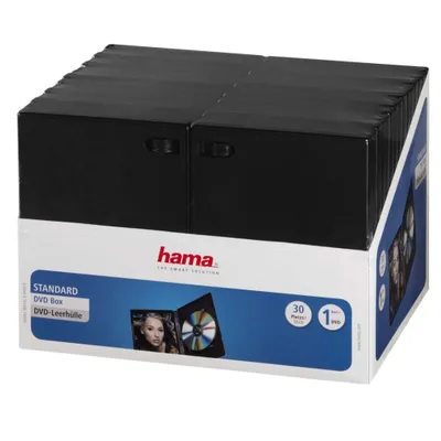 Zdjęcie produktu dla Hama DVD-Leerhülle l - DVD-Leerhülle mit Folie im 30er-Pack - Schwarz (11495)
