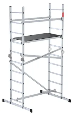 Immagine prodotto di Baulich | Ponteggio in alluminio Articolato Mobile - 4x5 - Altezza di lavoro 4 m - Portata massima 150 kg - Ponteggio EN 131 - Piattaforma di lavoro