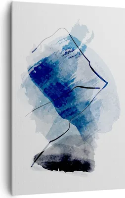 Produktbild von Bild auf Leinwand - Leinwandbild - Einteilig - Blau Schwarz Abstraktion - 80x120cm - Wand Bild - Wanddeko - Wandbilder - Leinwanddruck - Wanddekoration - Leinwand bilder - Wandbild - PA80x120-5058