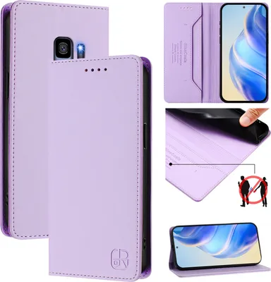 Image de Étui en cuir pour Samsung Galaxy S9, étui à rabat avec fentes pour cartes, portefeuille et support Violet