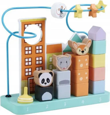 Zdjęcie produktu dla Drewniane liczydło sorter labirynt nauka cyfr Sun Baby