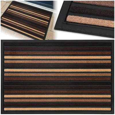 Produktbild von Schmutzfangmatte 45x75 cm Braun – rutschfest, für Innen & Außen, Streifen-Design