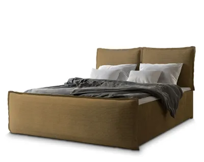 Produktbild von Masseno Boxspringbett MONTA 160x200 cm Komplett-Set mit Bonell Matratze und Topper, Polsterbett mit Bettkästen -Gelb, LINCOLN 48