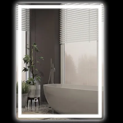 Productafbeelding van Verstelbare spiegel voor in de badkamer, 80x60 cm, met geheugenfunctie en anti-condensfunctie