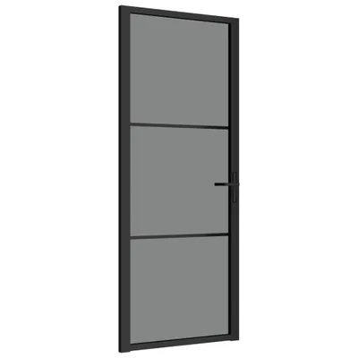 Produktbild von vidaXL Innentür 83x201,5 cm Schwarz ESG-Glas und Aluminium